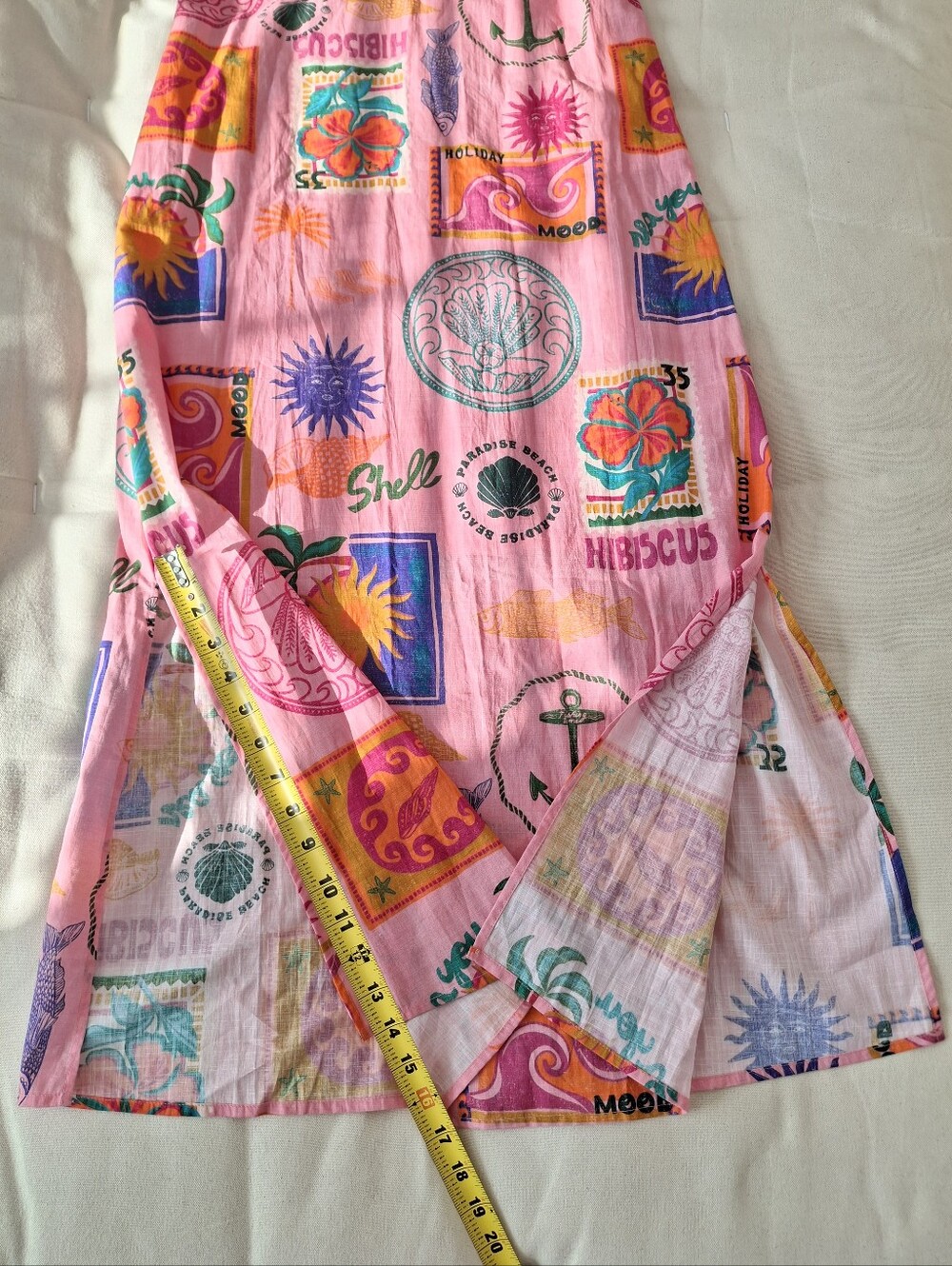 (New) Anna Cate – Hibiscus Belted Midi Novelty Print Dress (Pink) Women's XS - Picture 10 of 14